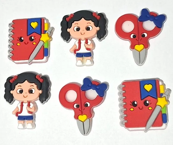 Apliques Escola Emborrachado Pacote C/6 Unidades Variados