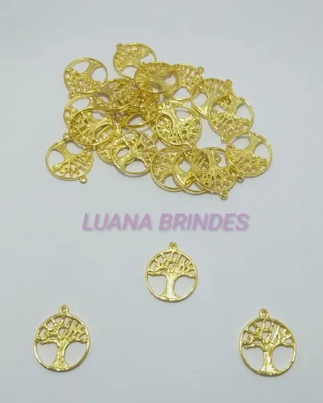 Pingente Árvore da Vida Dourado - pct com 5 unid