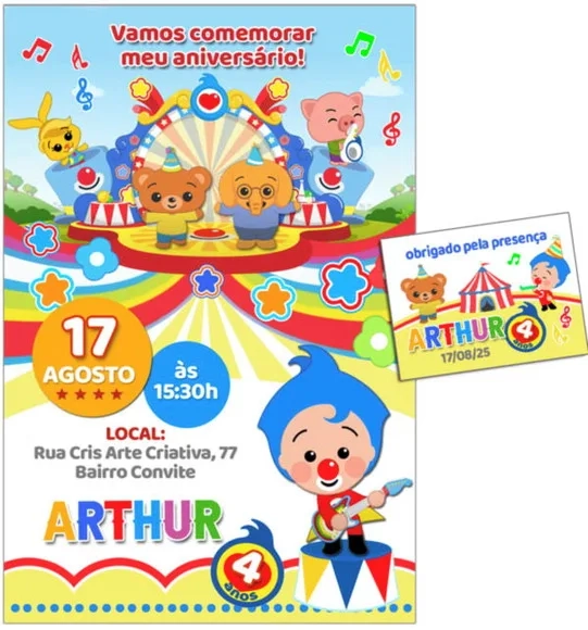 Convite Digital C/tag Circo Um Herói do Coração 2