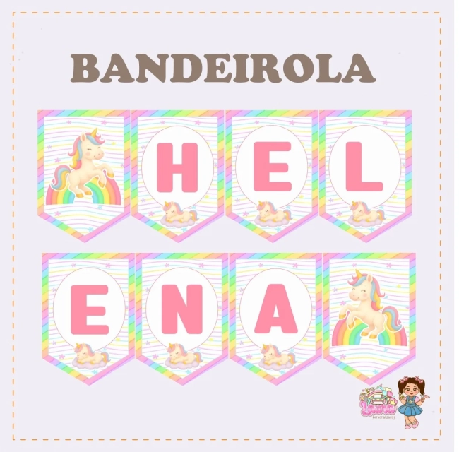 Kit Festa Só Um Bolinho UNICORNIO - Decoração de Festa