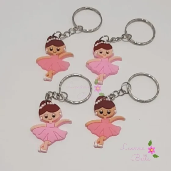 Chaveiros de Apliques Emborrachados Bailarina-pct c/4unds