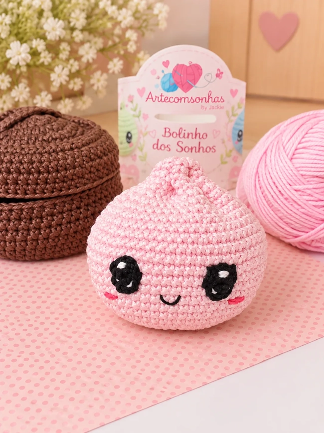 Dumpling Squish Amigurumi em Crochê | Com ou Sem Cesto