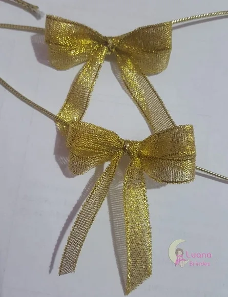 Lacinhos Dourados para Lembrancinhas - 5cm - pct c/8 unid