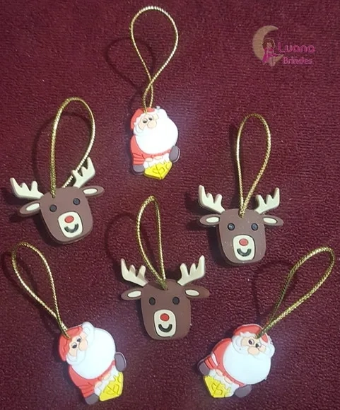 Pingentes para Árvore de Natal de Borracha - Pct C/6 Unid