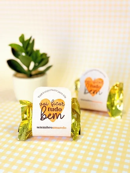 Embalagem para Bombom Setembro Amarelo- Enviado Desmontado