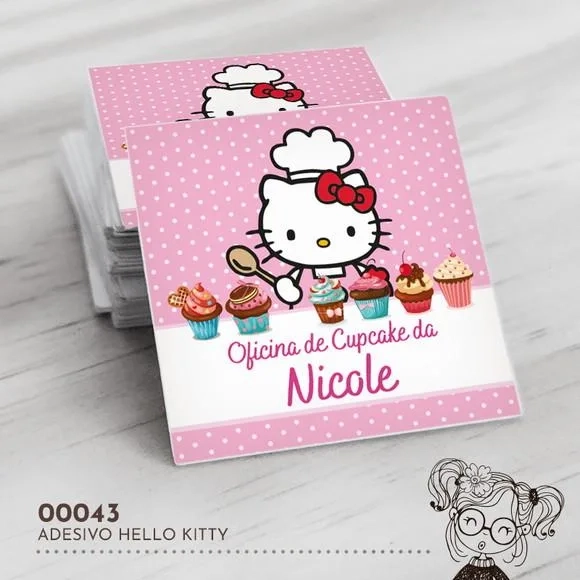 Adesivo Quadrado Hello Kitty - 00043
