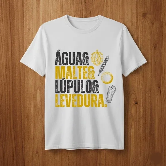 Camiseta Água, Malte, Lúpulo e Levedura Lei da Pureza