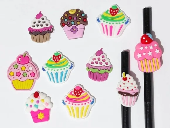 Ponteira P/lápis Cupcakes Variados Pacote com 10 Unidades
