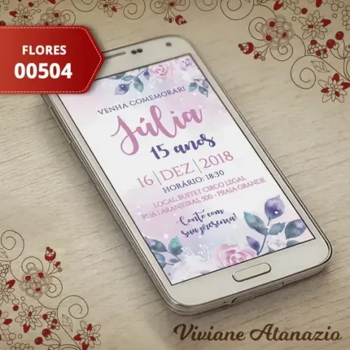 Convite Digital Floral - 00504