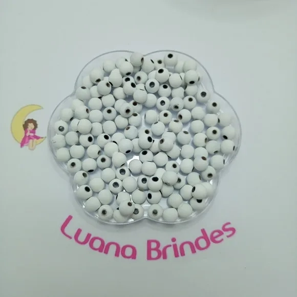 Bolinha Emborrachada Branca 8mm Pct 100 Unidades