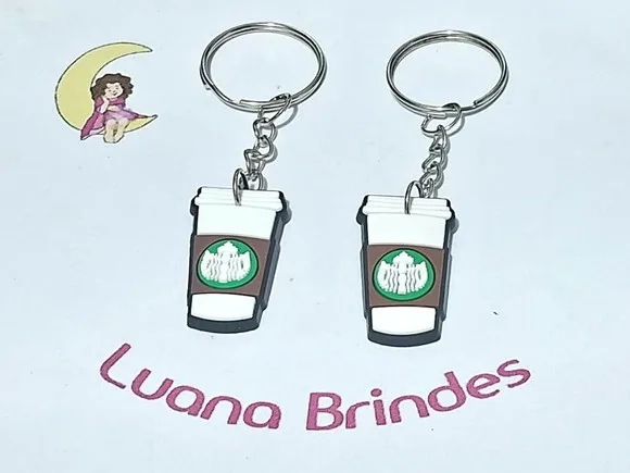 Chaveiro Starbucks Emborrachado Pacote com 6 Unidades