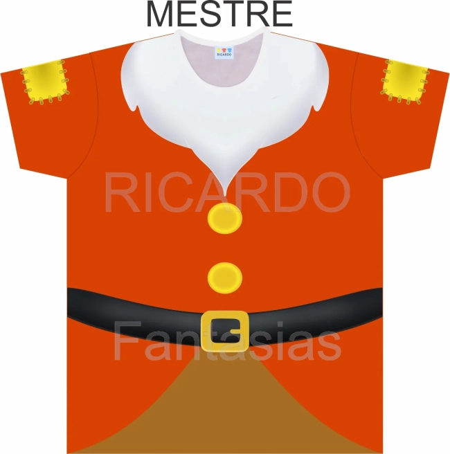 Camiseta Infantil Fantasia Anãozinho com Barba Branca e Cinto