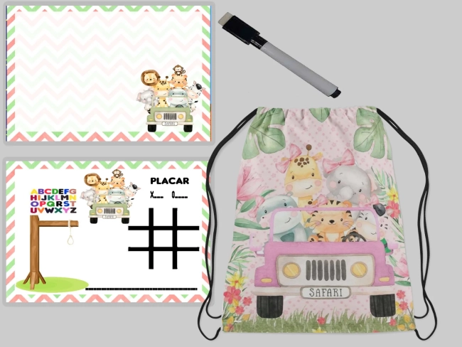 Kit Mochila e Lousa Magica para lembrancinhas Todos os Temas