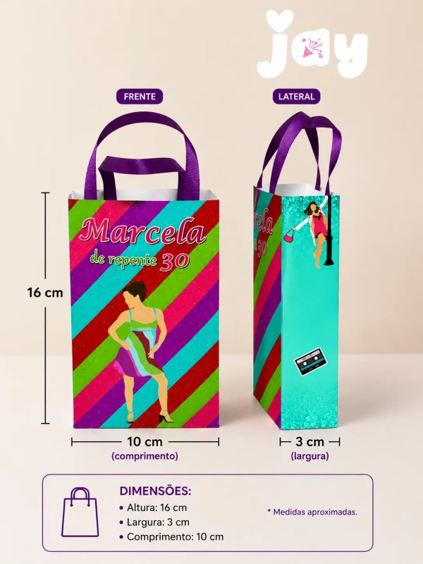 Sacolinhas Personalizadas De Repente 30 Lembrancinhas Para Aniversário