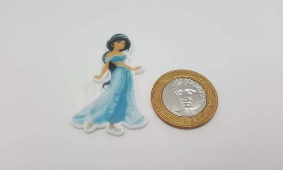 Aplique da Princesa Jasmine em Acrílico Uv com 5cm