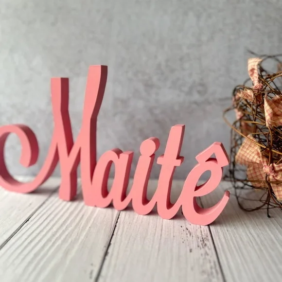 Linha Cursiva -letras Decorativas em mdf Quarto de Bebê