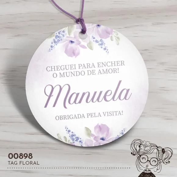 Tag Redonda Floral - 00898