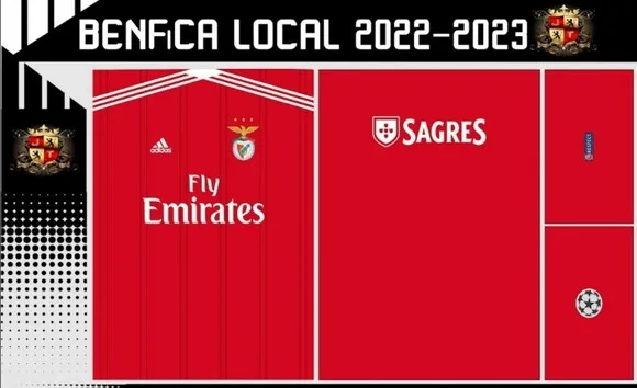 Vetor Da Camisa Benfica Local 2022-2023