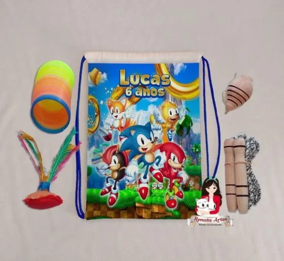 Mochila Boa Infância Tema Sonic 3