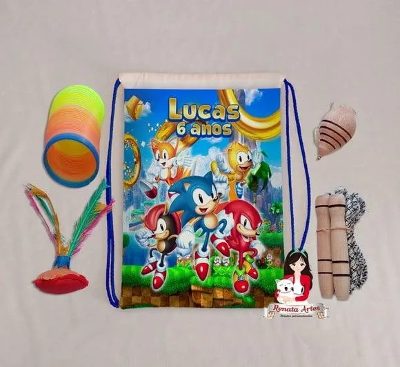 Mochila Boa Infância Tema Sonic 3