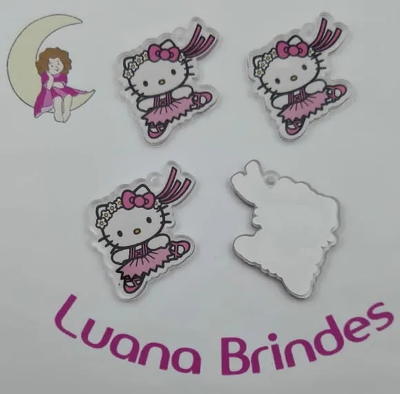 Ping Hello Kitty Bailarina de Acrílico Adesivado-pct c/ 5un