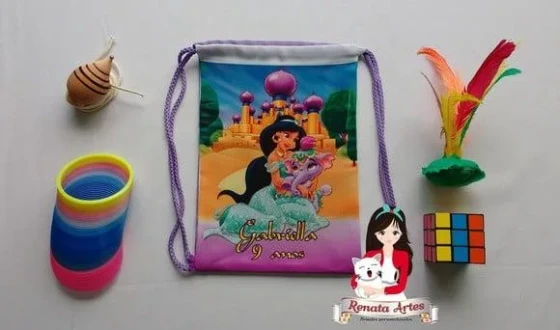 Mochila Brinquedos Retrô Tema Princesa Jasmine