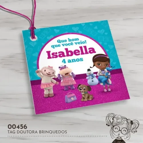Tag Quadrada Doutora Brinquedos - 00456