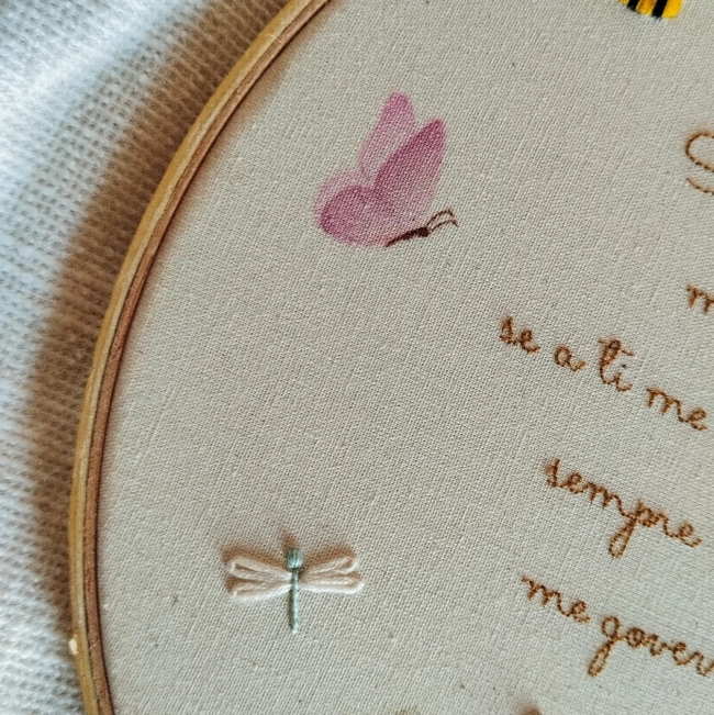 Quadro Oração Santo Anjo Infantil | Bordado e Aquarela