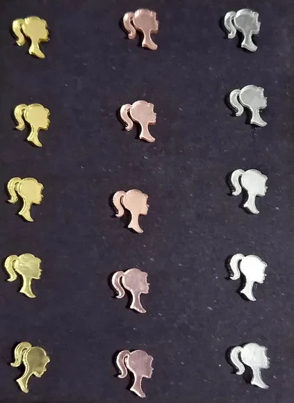 Mini Apliques Barbie Acrílico Espelhado - 2 Cartela