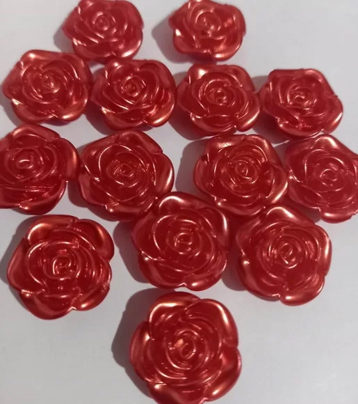 Flor Abs Vermelho Ferrugem Furo Passante 7 Peças