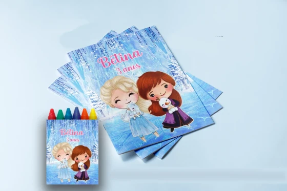 Revista para colorir com Giz de cera Personalizado da Frozen
