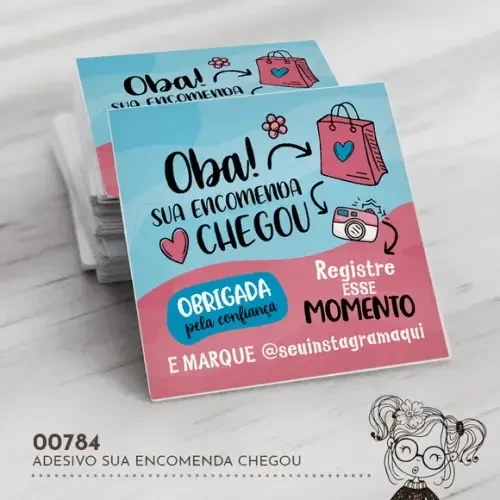 Adesivo Quadrado Sua Encomenda Chegou - 00784