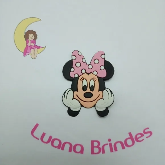 Aplique Minie Mãos no Rosto de Borracha 5,2cm Pct 4 Unidades