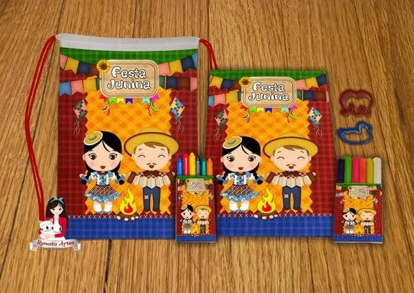 Kit Passatempo Personalizado na Mochila Festa Junina