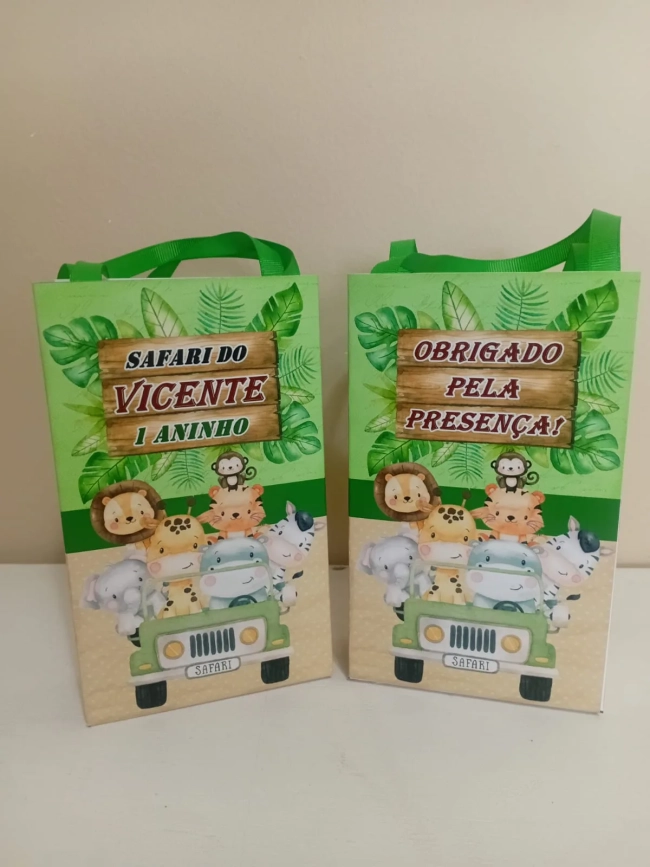 Sacolinhas Personalizadas Safari para Lembrancinhas
