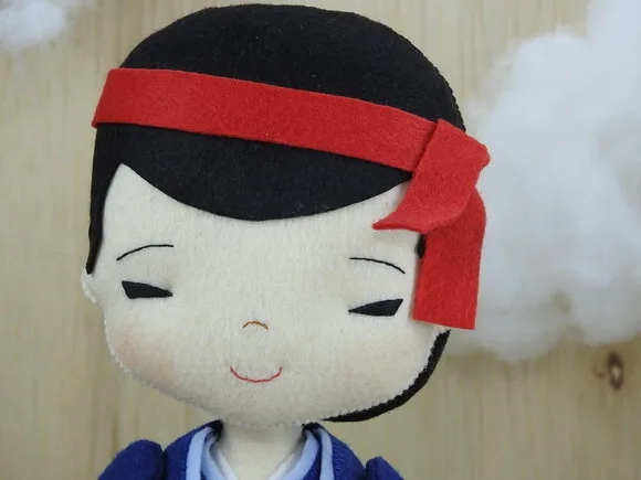 Boneco Japonês em Feltro (taikomochi ou Hokan)* Chamar Chat