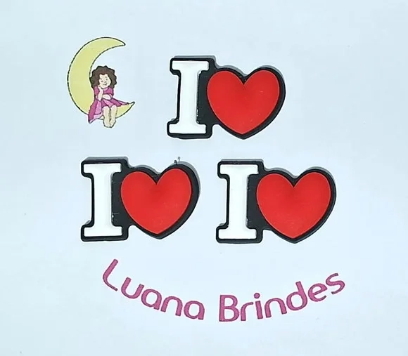 Aplique I Love Emborrachado Pacote com 6 Undiades