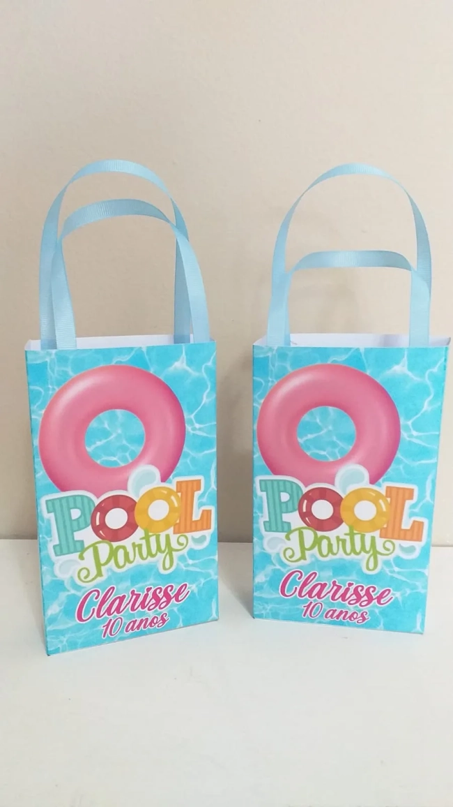 Sacolinhas Personalizadas Pool Party para Lembrancinhas