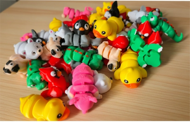 Kit Mini Animais Articulados 3D - Bonecos Colecionáveis