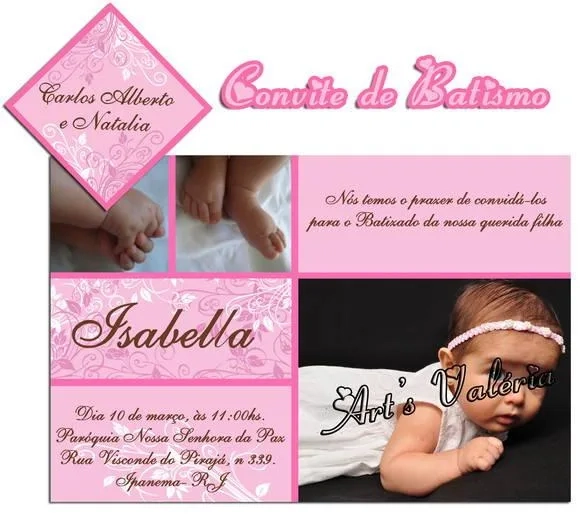 Convite de Batismo Personizado - 10x15