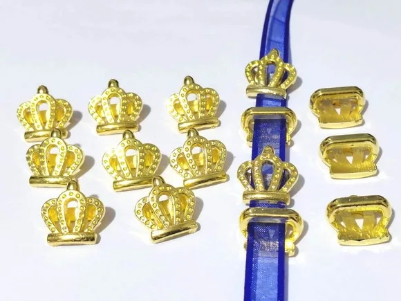 Coroa Dourada Passante 19mm Abs Pacote com 20 Unidades