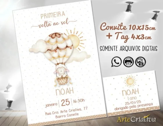 Convite Digital C/tag Primeira Volta ao Sol