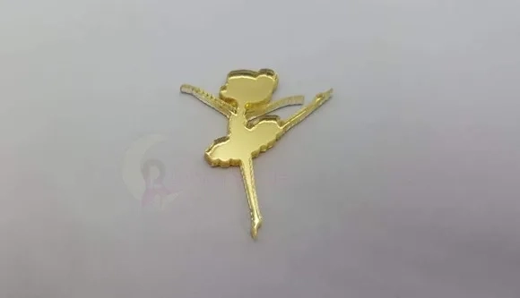 Aplique Bailarina Acrílico Espelhado Dou 2,5cm Pct 5 Unds