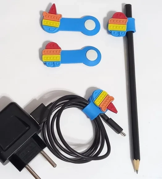 Kit Organizador de Fios e Ponteira de Lápis Pct/c 4 Unidades