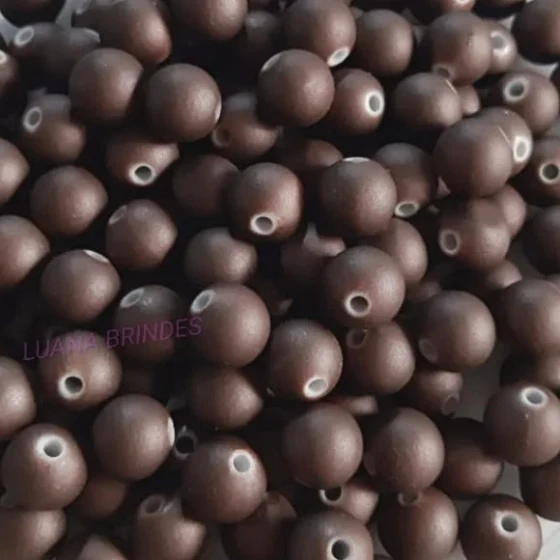 Bolinha Emborrachada Marron 10mm Pct 100 Unidades