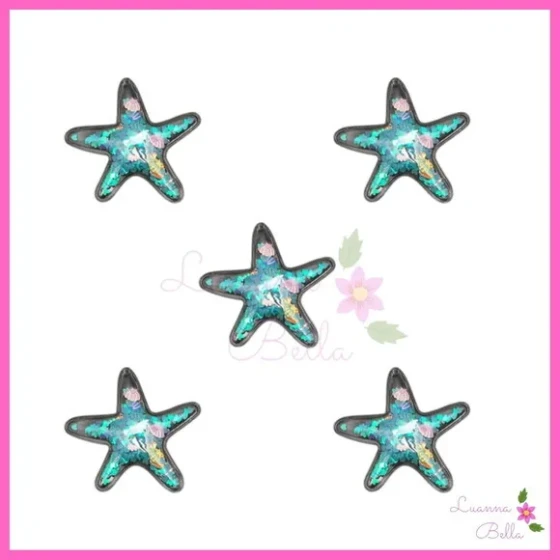Aplique Estrela Azul Com Enchimento - Pct c/4 unds