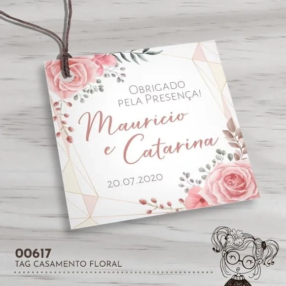 Tag Quadrada Casamento - 00617