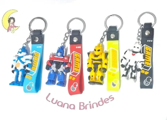 Chaveiro Transformers Emborrachado Pacote com 4 Unidades