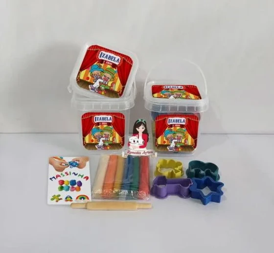 Kit Massinha no Baldinho Personalizado Patati e Patata