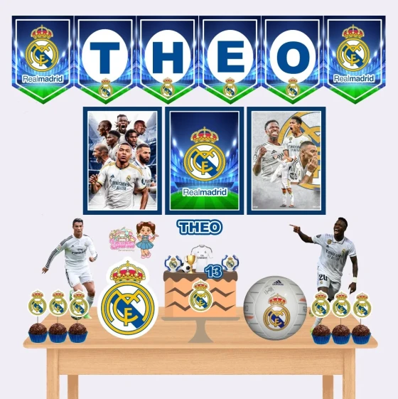 Kit Festa Só Um Bolinho REAL MADRI - Decoração de Festa